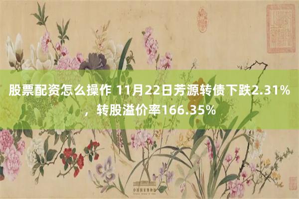 股票配资怎么操作 11月22日芳源转债下跌2.31%，转股溢价率166.35%