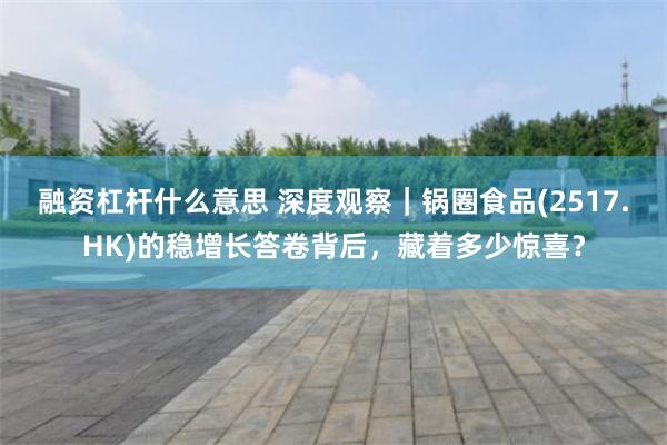 融资杠杆什么意思 深度观察｜锅圈食品(2517.HK)的稳增长答卷背后，藏着多少惊喜？