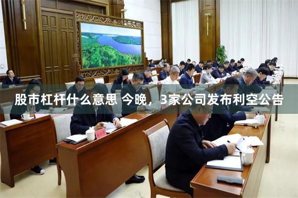 股市杠杆什么意思 今晚，3家公司发布利空公告