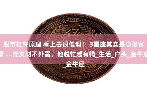 股市杠杆原理 看上去很低调！ 3星座其实是隐形富豪 ...处女财不外露、他越忙越有钱_生活_户头_金牛座